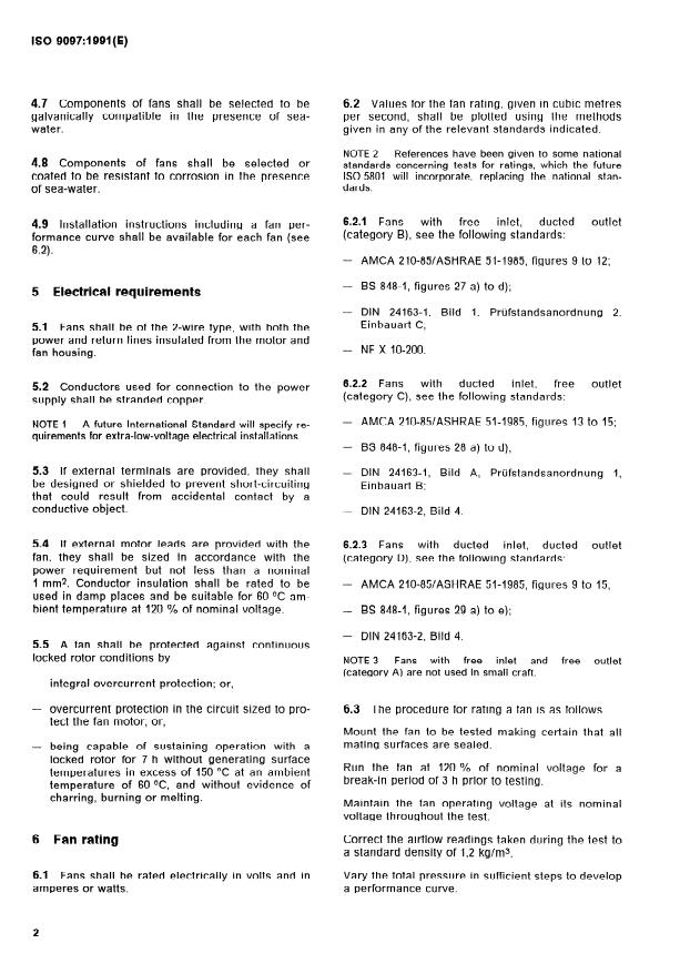 ISO 9097:1991 ISO 9097:1991 - Small craft -- Electric fans - Page 4 preview