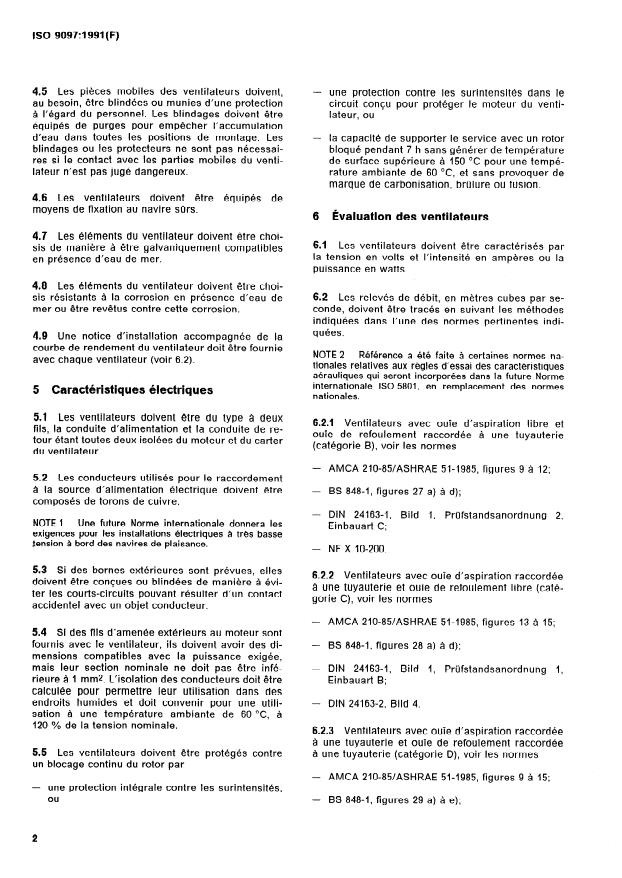 ISO 9097:1991 ISO 9097:1991 - Navires de plaisance -- Ventilateurs électriques - Page 4 preview