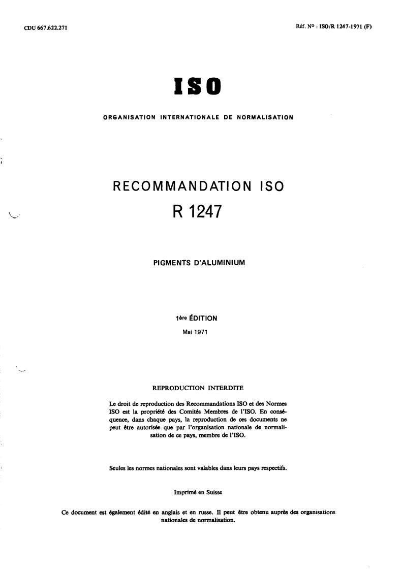 ISO/R 1247:1971 - Title missing - Legacy paper document
Released:1/1/1971