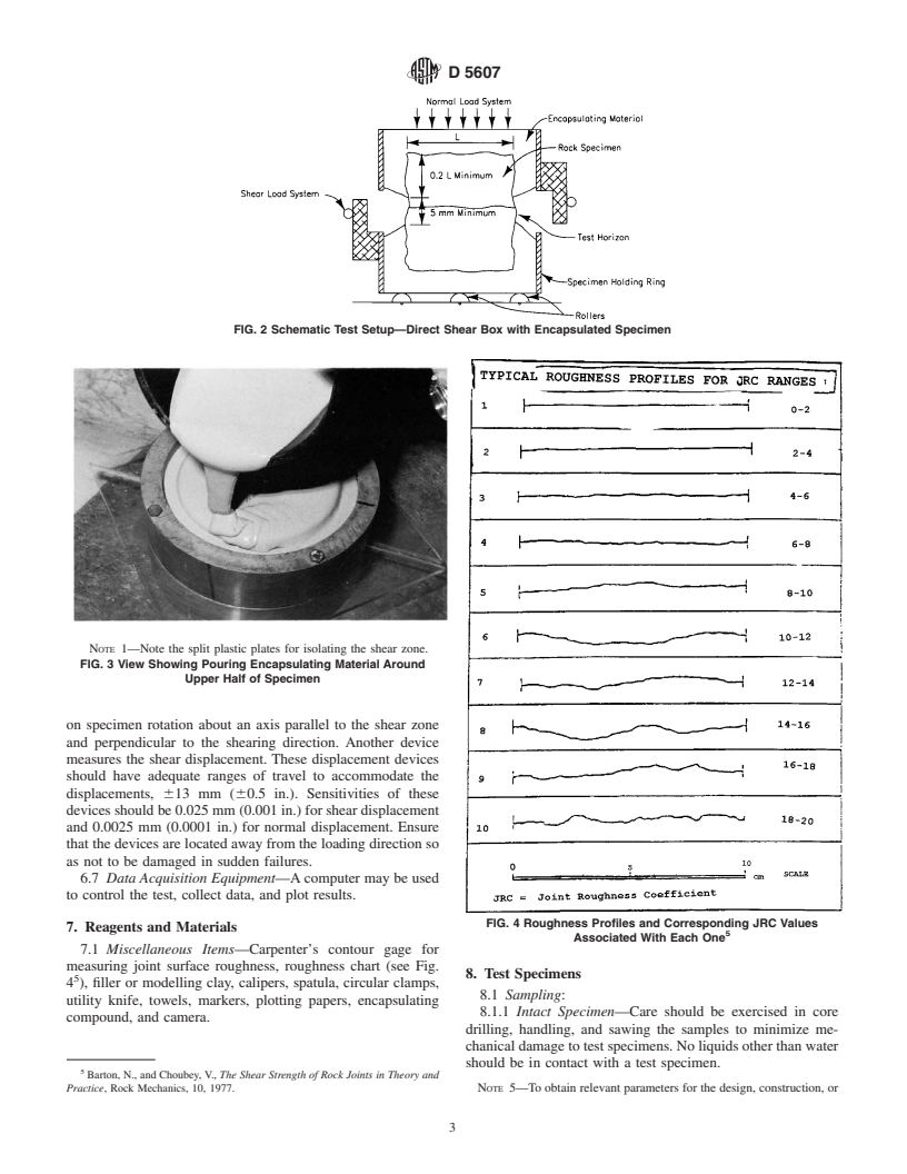 ASTM D5607-02 - Standard Test Method for Performing Laboratory Direct Shear Strength Tests of Rock Specimens Under Constant Normal Force