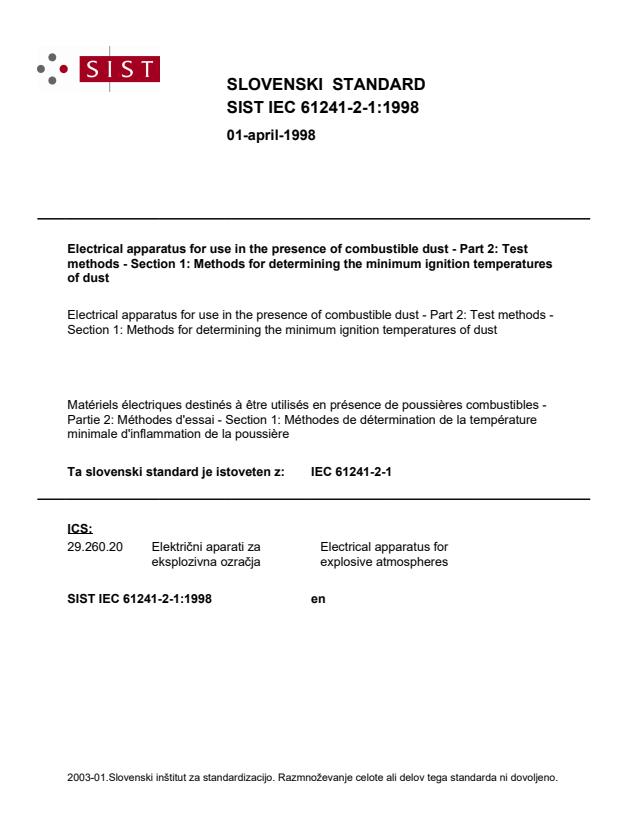 IEC 61241-2-1:1998