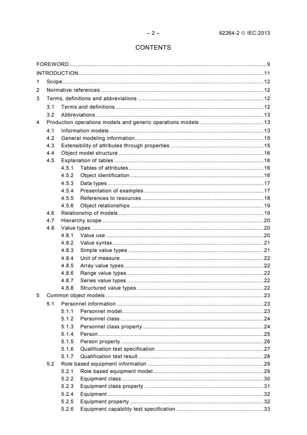 IEC 62264-2:2013 IEC 62264-2:2013 - Enterprise-control system integration - Part 2: Object and attributes for enterprise-control system integration - Page 4 preview