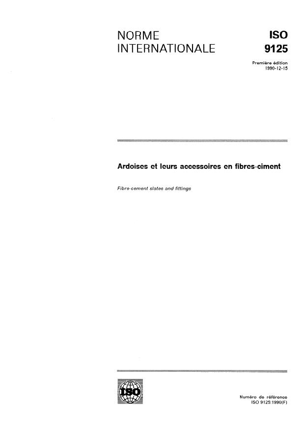 ISO 9125:1990 - Ardoises et leurs accessoires en fibres-ciment