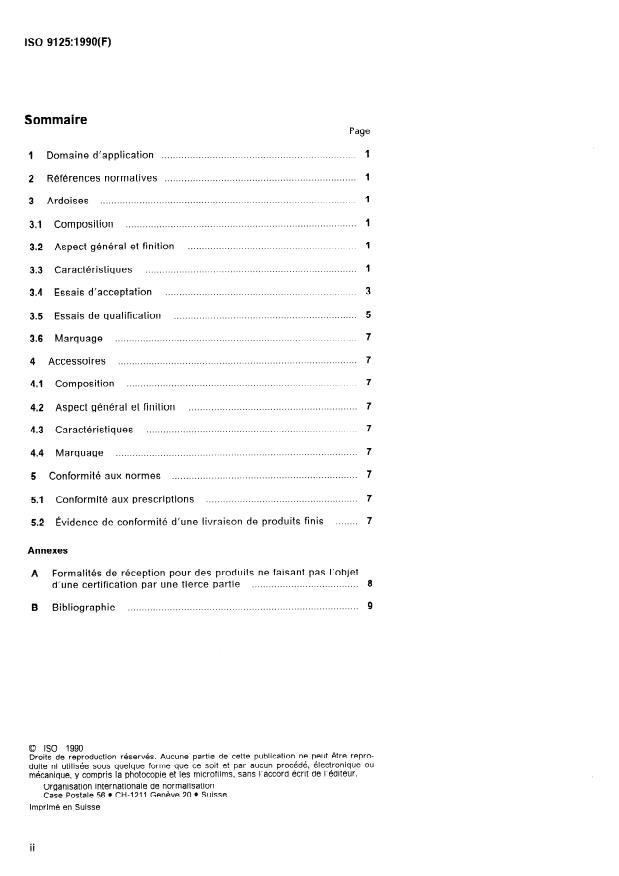 ISO 9125:1990 ISO 9125:1990 - Ardoises et leurs accessoires en fibres-ciment - Page 2 preview