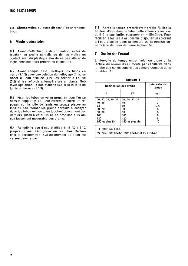 ISO 9137:1990 ISO 9137:1990 - Grains abrasifs -- Détermination de la capillarité - Page 4 preview