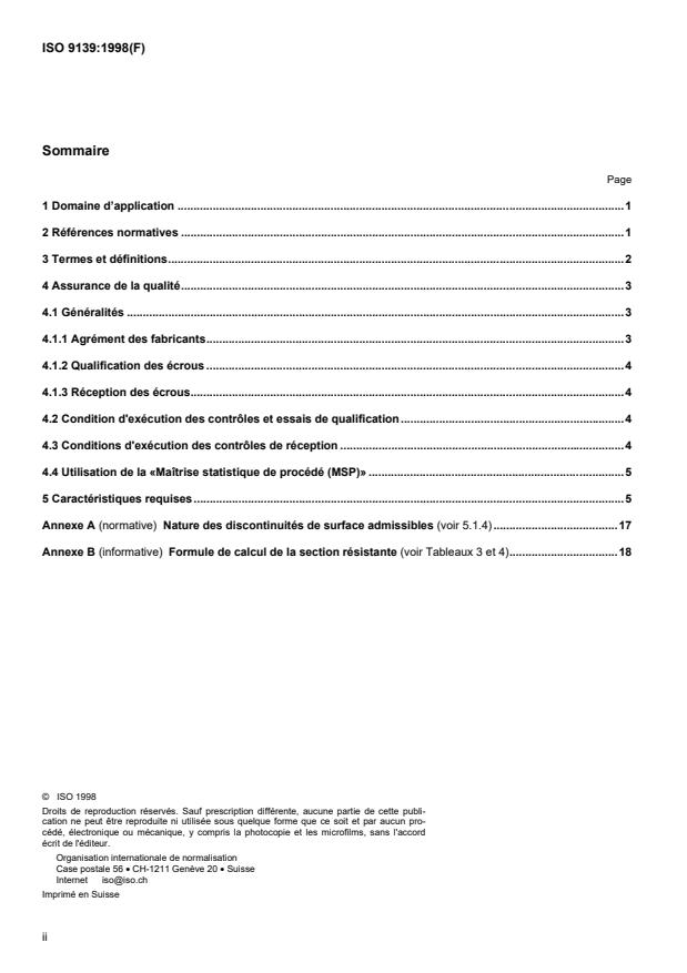 ISO 9139:1998 ISO 9139:1998 - Aéronautique et espace — Écrous ordinaires ou a créneaux — Spécification d'approvisionnement
Released:12/17/1998 - Page 2 preview