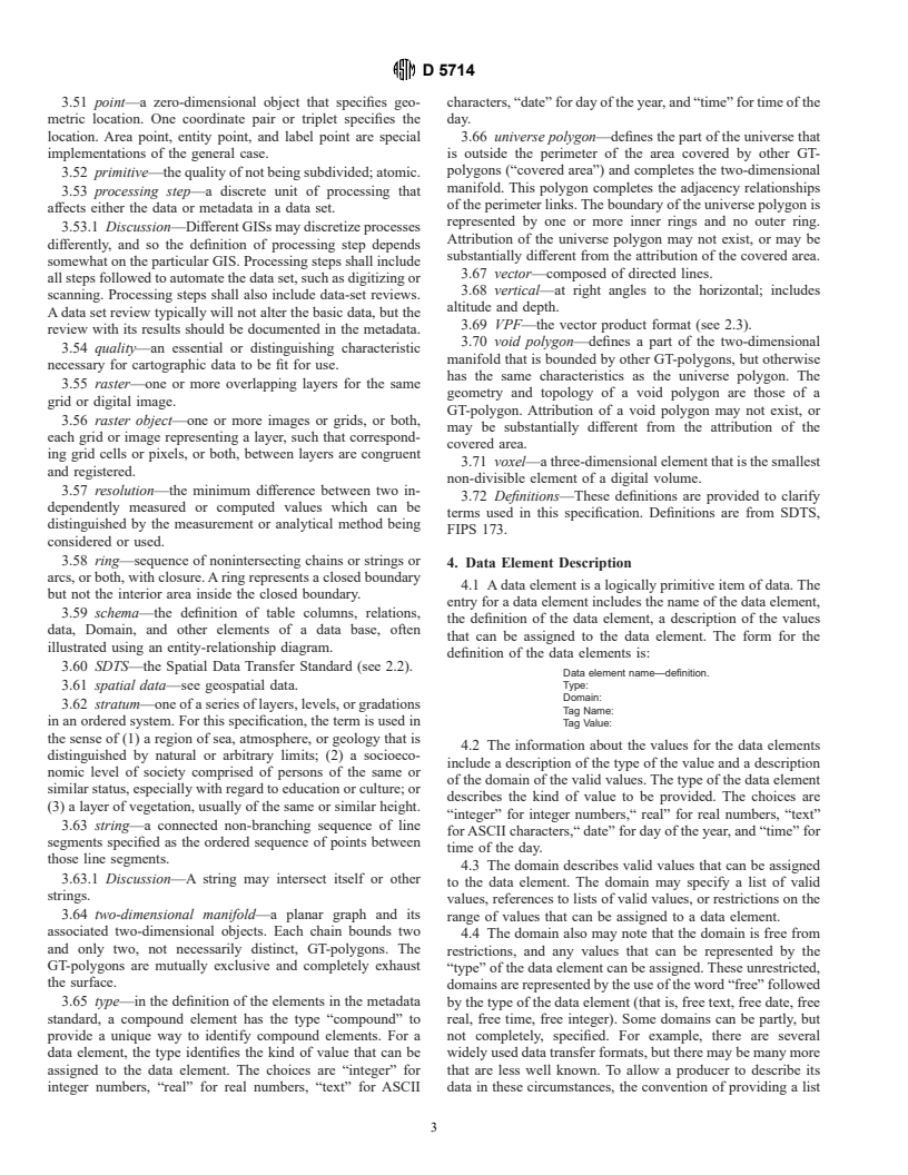 ASTM D5714-95 - Standard Specification for Content of Digital Geospatial Metadata