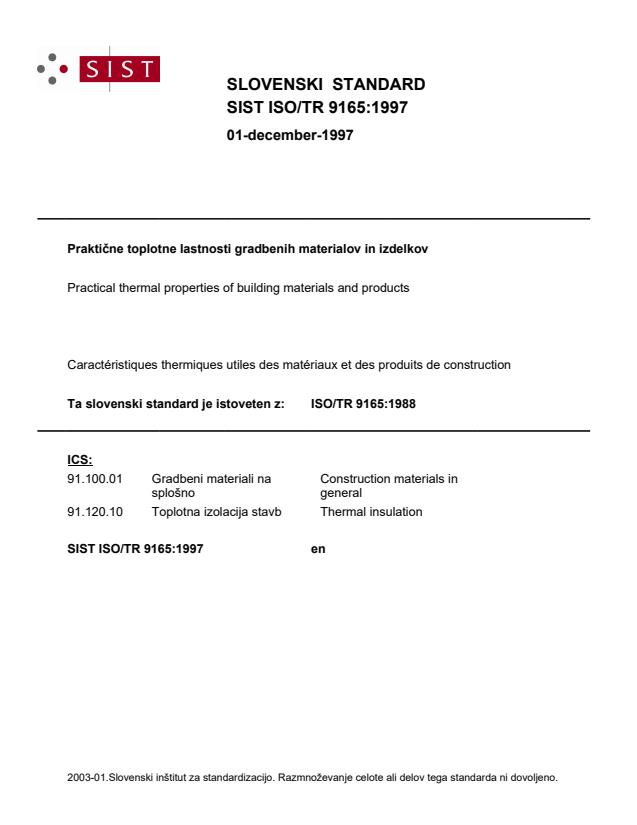 ISO/TR 9165:1997