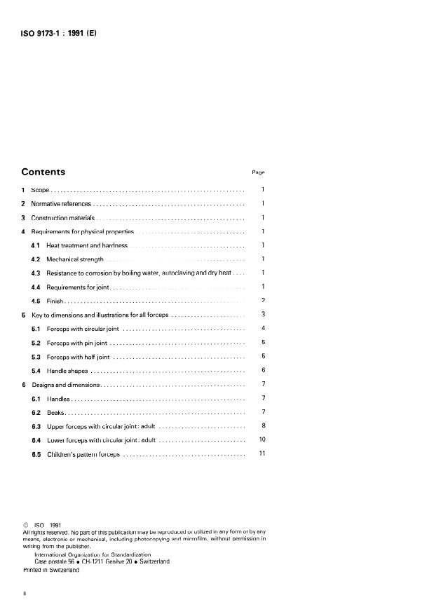 ISO 9173-1:1991 ISO 9173-1:1991 - Dental extraction forceps - Page 2 preview