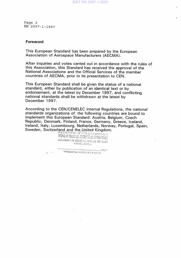 EN 2997-1:1997 EN 2997-1:2001 - Page 4 preview