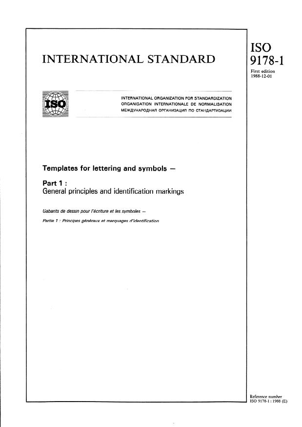 ISO 9178-1:1988 - Templates for lettering and symbols