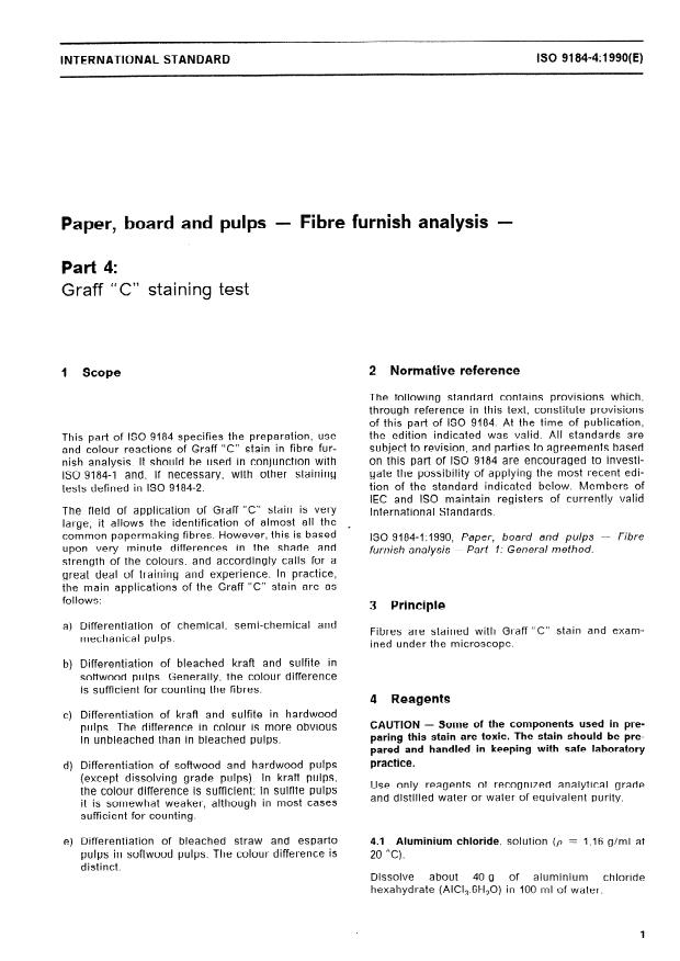 ISO 9184-4:1990 - Paper, board and pulps -- Fibre furnish analysis