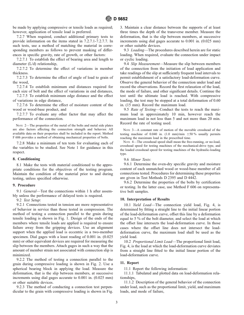 ASTM D5652-95 - Standard Test Methods for Bolted Connections in Wood and Wood-Base Products