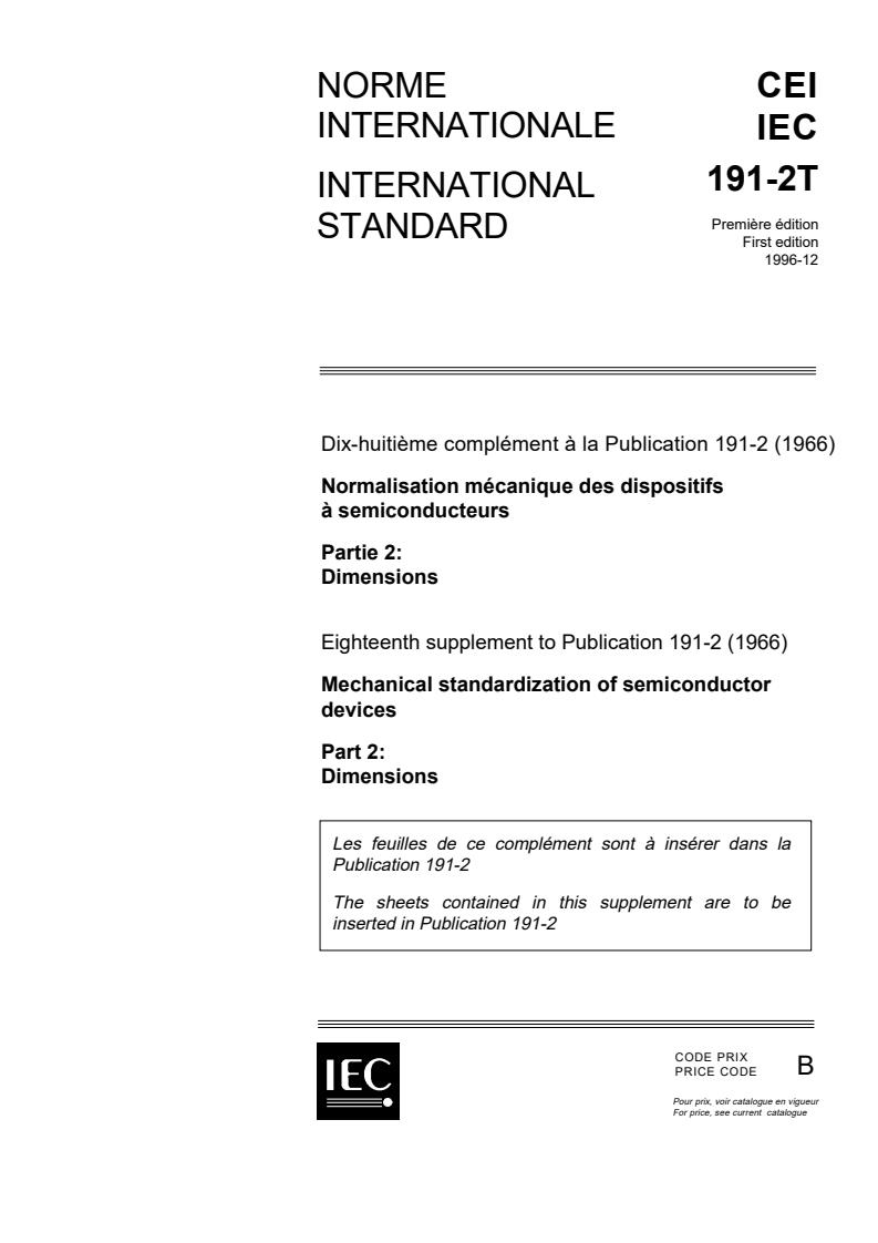 IEC 60191-2T:1996 - Eighteenth supplement