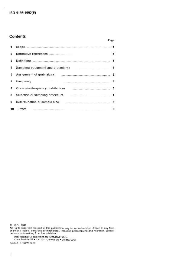 ISO 9195:1992 ISO 9195:1992 - Liquid flow measurement in open channels -- Sampling and analysis of gravel-bed material - Page 2 preview