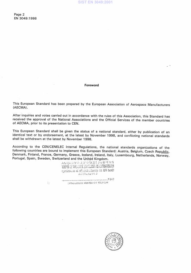 EN 3049:1998 EN 3049:2001 - Page 4 preview