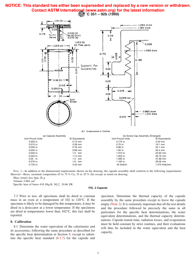 ASTM C351-92b(1999) - Standard Test Method for Mean Specific Heat of Thermal Insulation