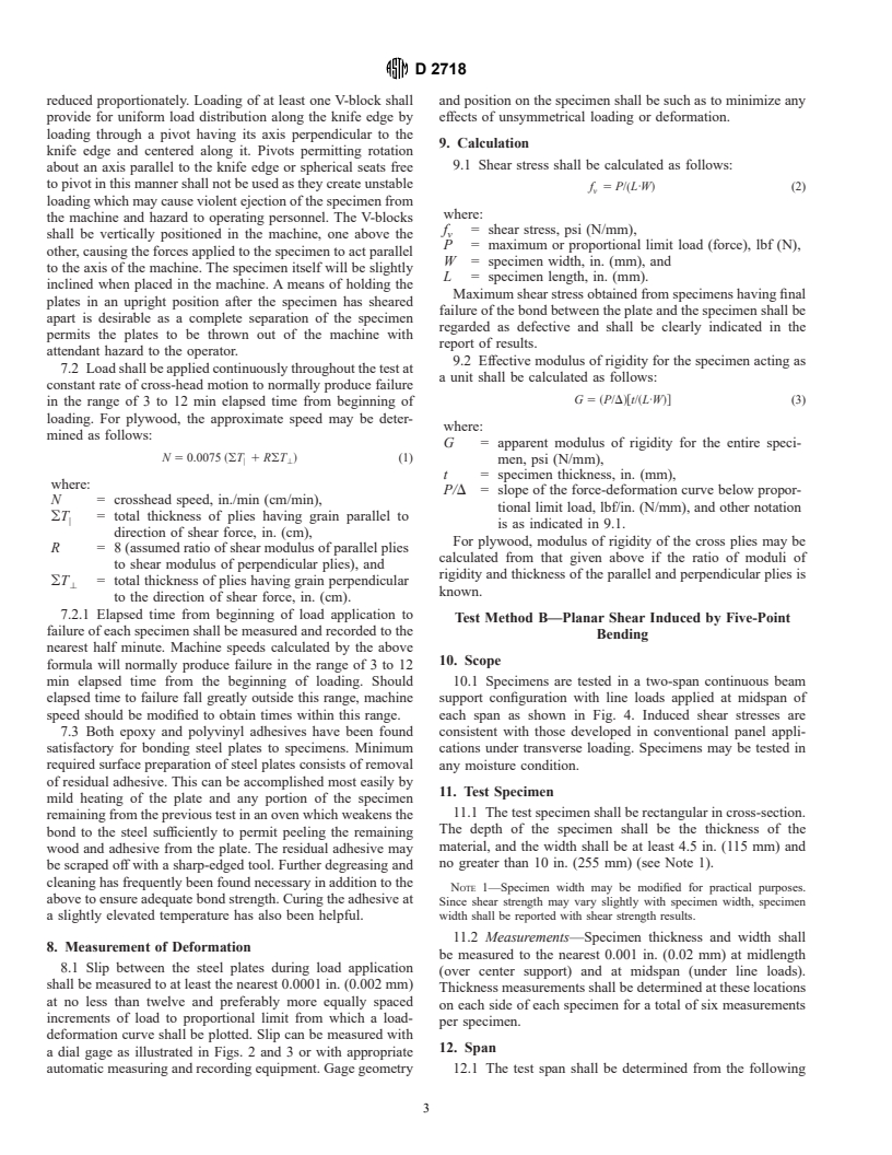 ASTM D2718-00 - Standard Test Methods for Structural Panels in Planar Shear (Rolling Shear)