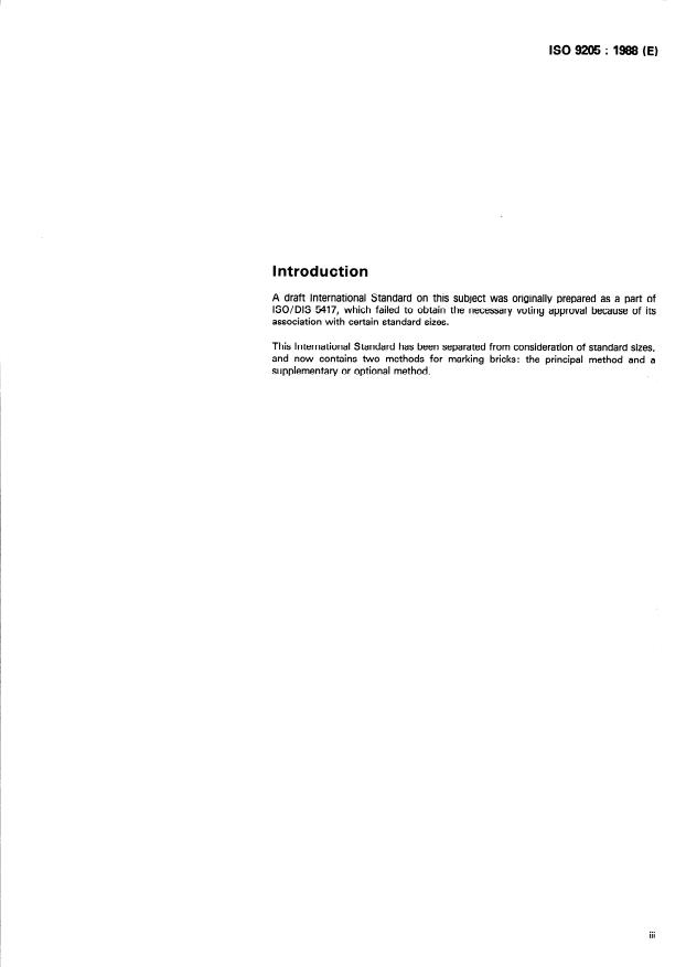 ISO 9205:1988 - Refractory bricks for use in rotary kilns -- Hot-face identification marking