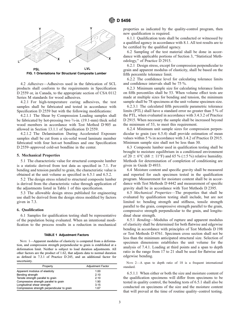 ASTM D5456-01a - Standard Specification for Evaluation of Structural Composite Lumber Products