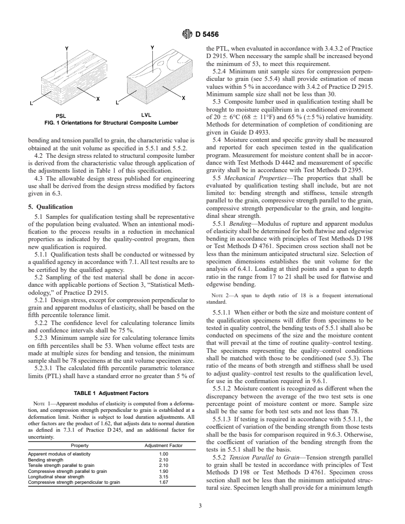 ASTM D5456-01 - Standard Specification for Evaluation of Structural Composite Lumber Products