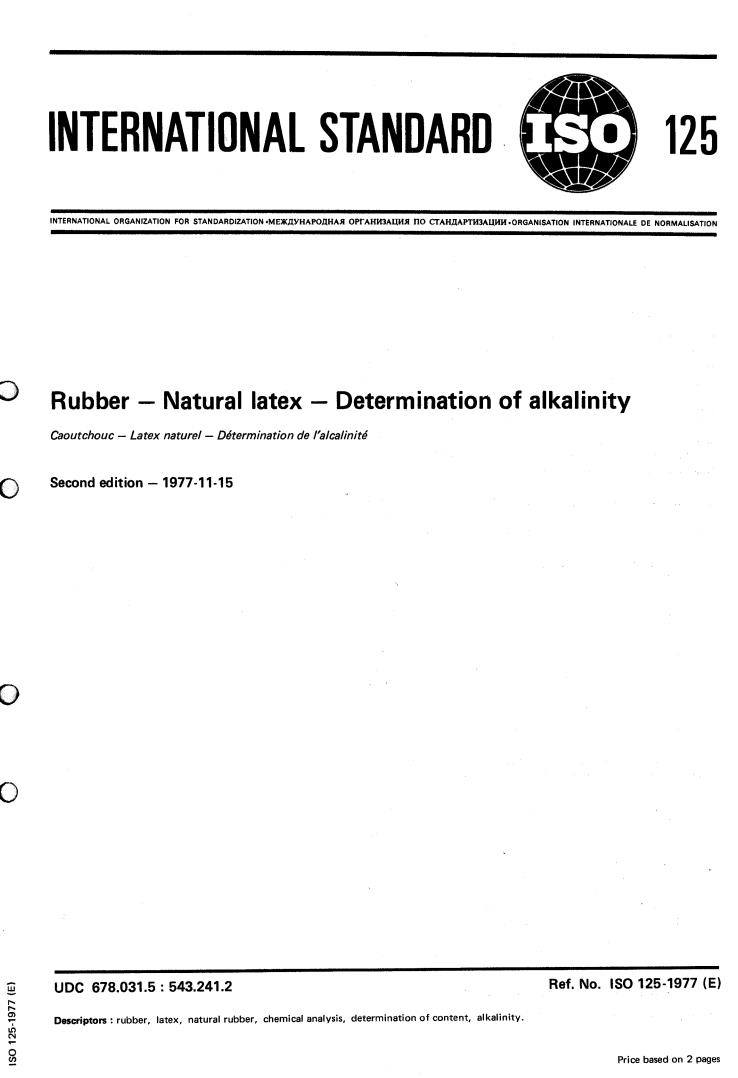 ISO 125:1977 - Title missing - Legacy paper document
Released:1/1/1977
