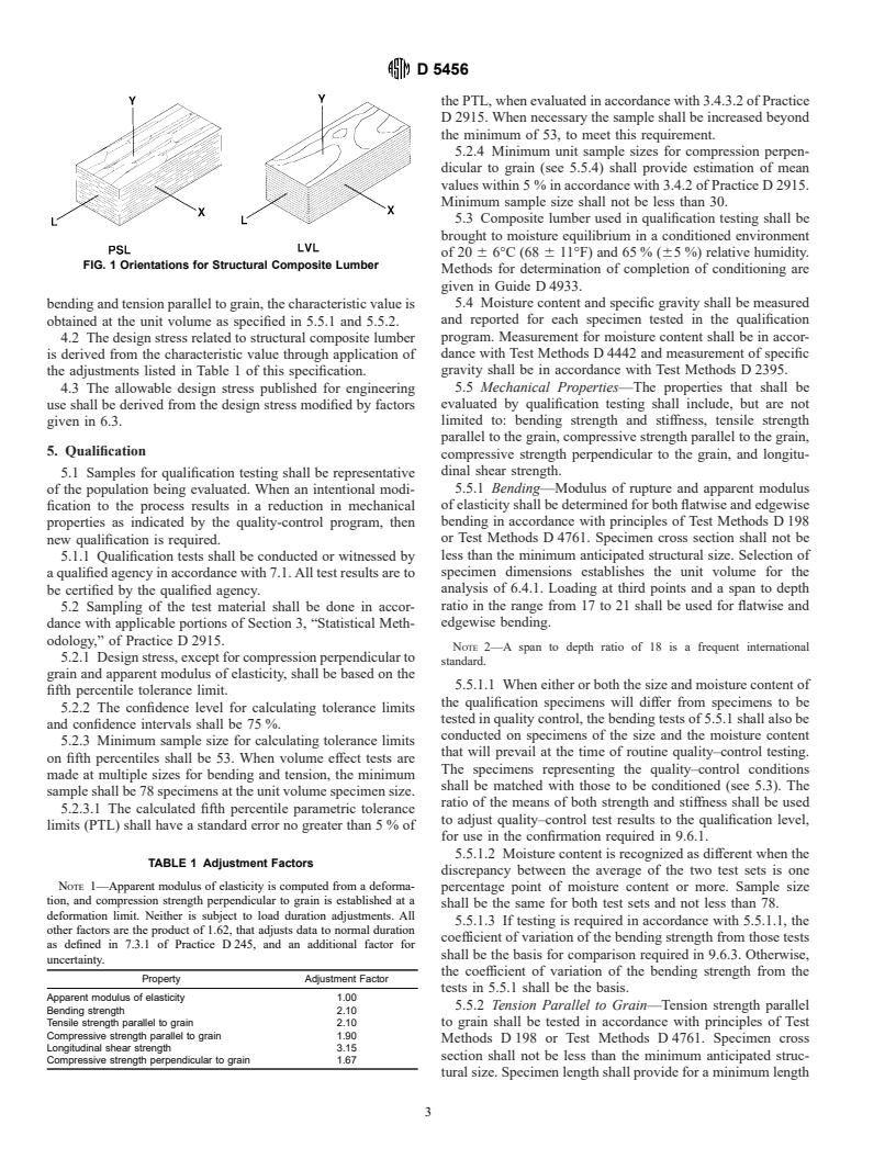 ASTM D5456-99a - Standard Specification for Evaluation of Structural Composite Lumber Products