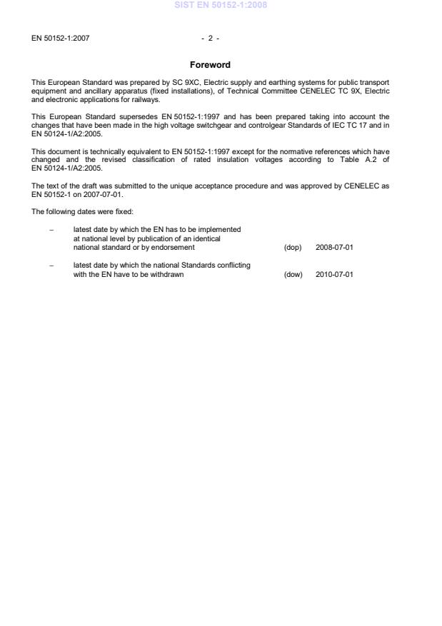 EN 50152-1:2007 EN 50152-1:2008 - Page 4 preview