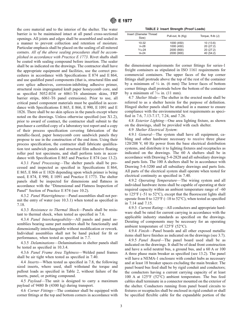 ASTM E1977-01 - Standard Specification for Shelter, Tactical, Expandable, One-Side