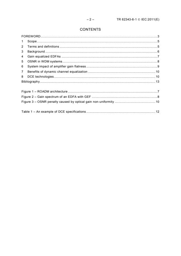 IEC TR 62343-6-1:2011 IEC TR 62343-6-1:2011 - Dynamic modules - Part 6-1: Dynamic channel equalizers - Page 4 preview