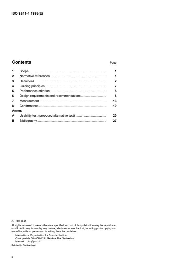 ISO 9241-4:1998 ISO 9241-4:1998 - Ergonomic requirements for office work with visual display terminals (VDTs) - Page 2 preview