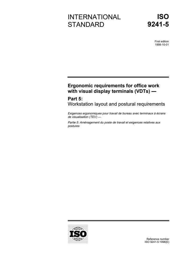 ISO 9241-5:1998 - Ergonomic requirements for office work with visual display terminals (VDTs)
