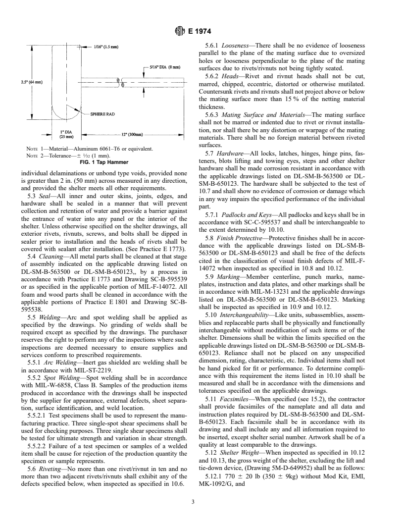 ASTM E1974-98 - Standard Specification for Shelter, Electrical, Equipment S-250/G