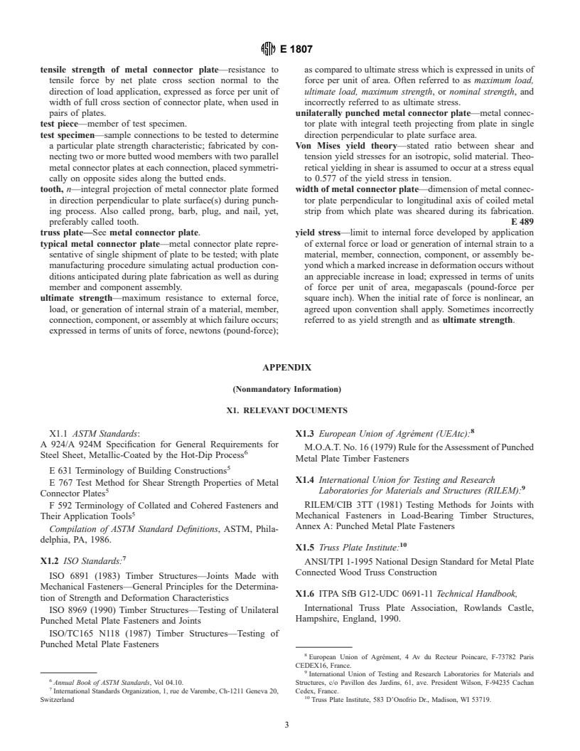 ASTM E1807-96 - Standard Terminology Pertaining to Metal Connector Plates