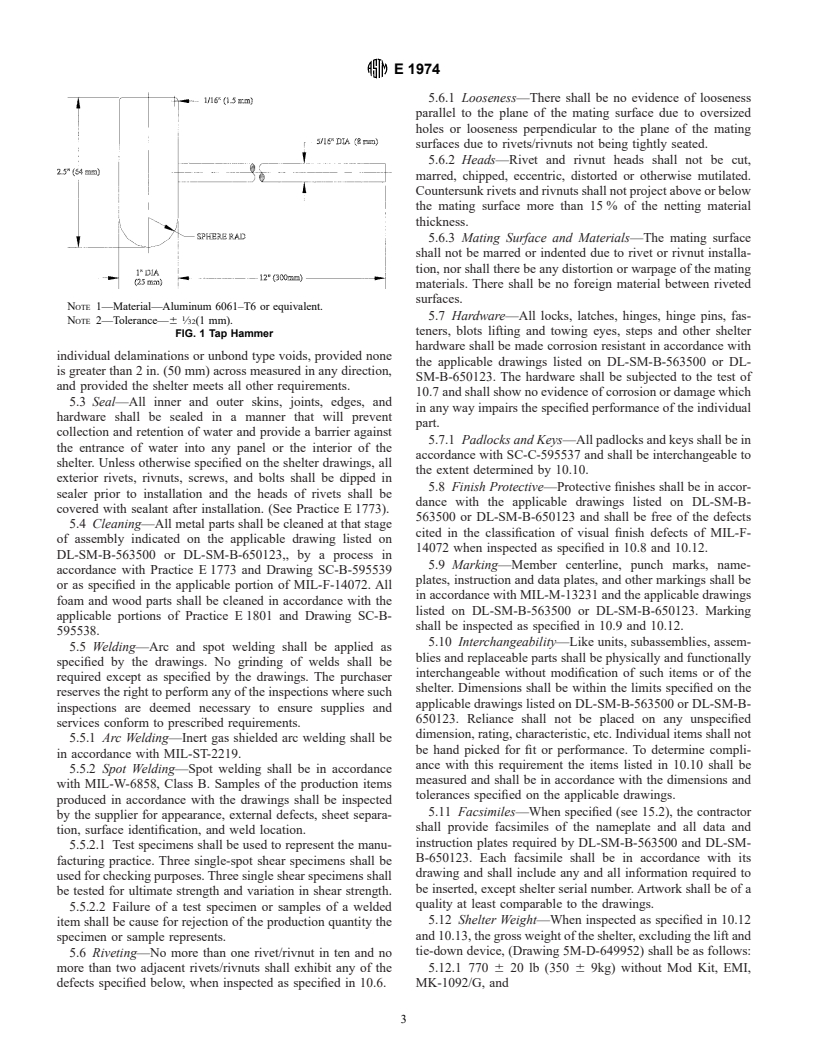 ASTM E1974-01 - Standard Specification for Shelter, Electrical, Equipment S-250/G