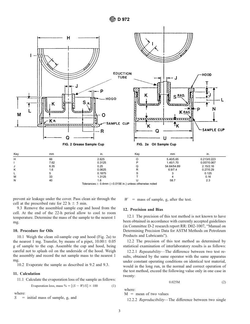 ASTM D972-97 - Standard Test Method for Evaporation Loss of Lubricating Greases and Oils