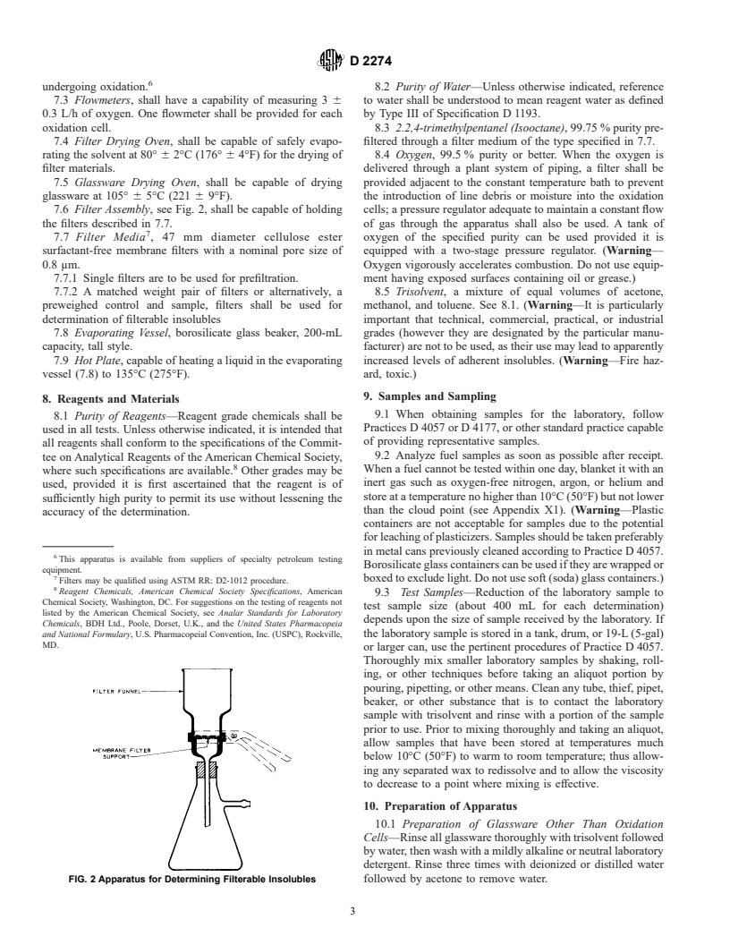 ASTM D2274-01 - Standard Test Method for Oxidation Stability of Distillate Fuel Oil (Accelerated Method)