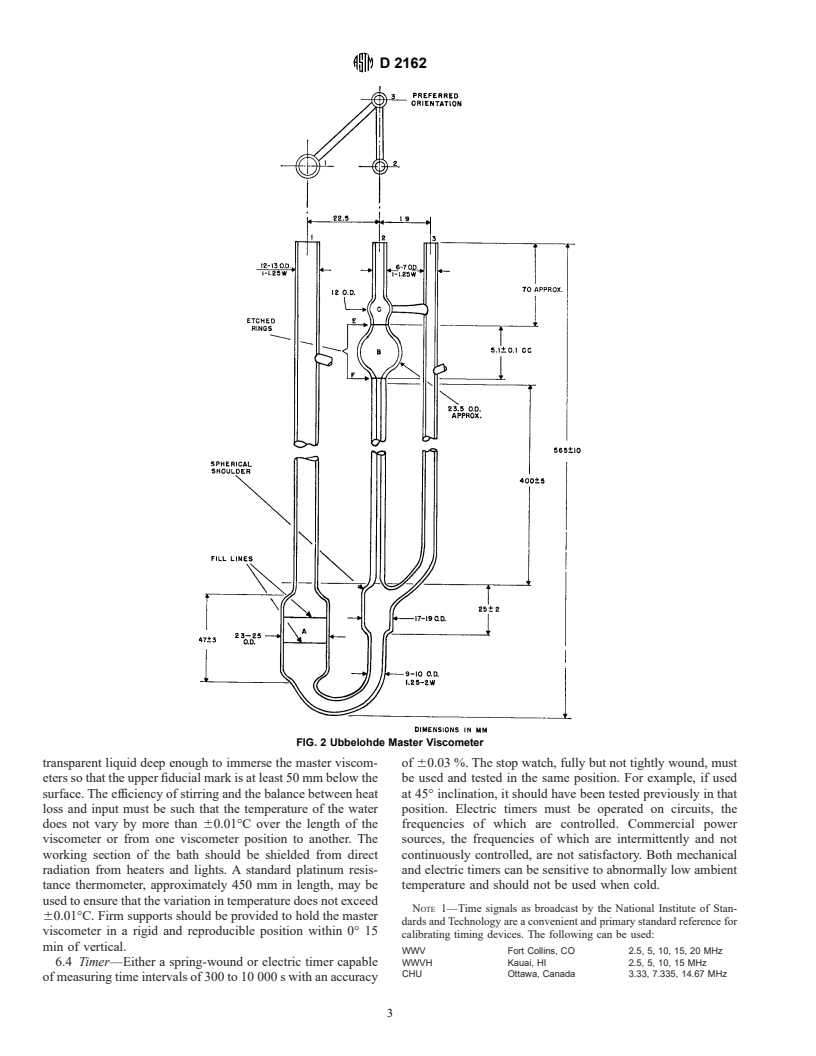 ASTM D2162-99 - Standard Test Method for Basic Calibration of Master Viscometers and Viscosity Oil Standards