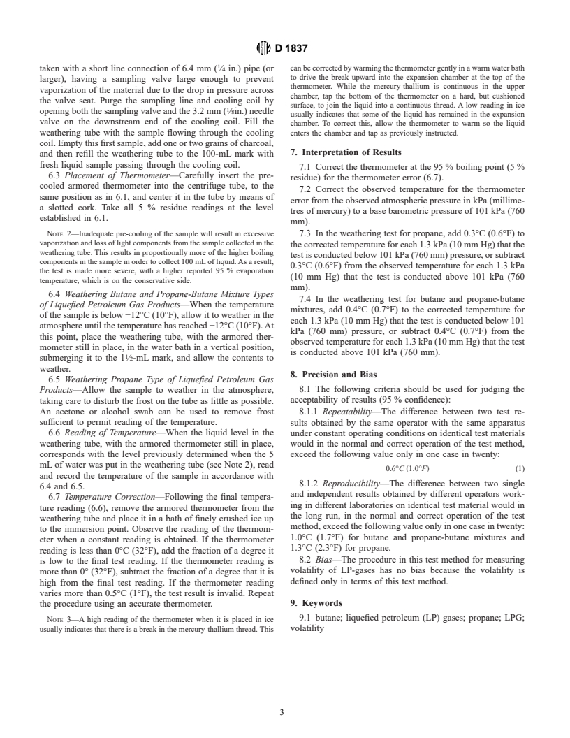 ASTM D1837-01 - Standard Test Method for Volatility of Liquefied Petroleum (LP) Gases