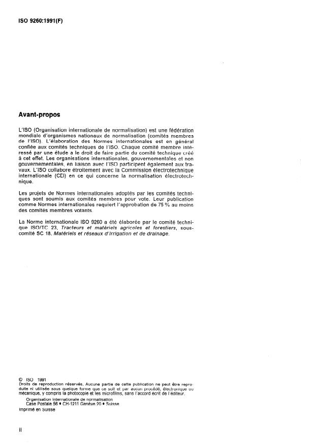 ISO 9260:1991 ISO 9260:1991 - Matériel agricole d'irrigation -- Goutteurs -- Spécifications et méthodes d'essai - Page 2 preview