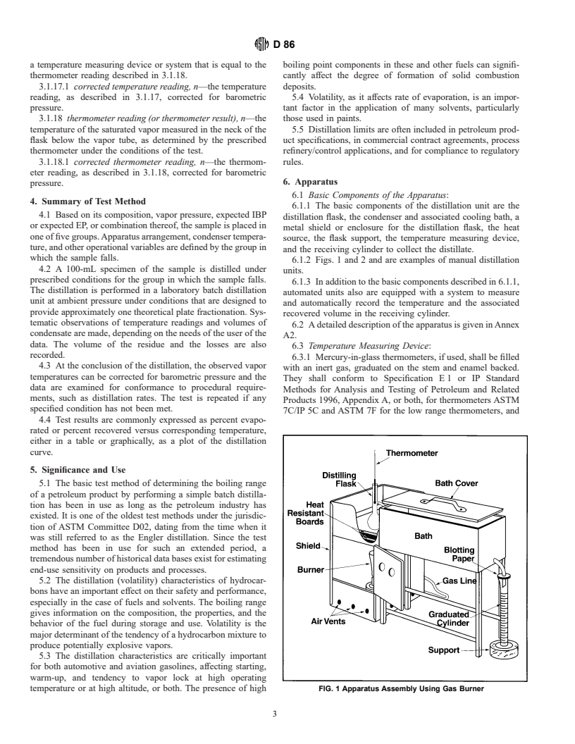 ASTM D86-00a - Standard Test Method for Distillation of Petroleum Products at Atmospheric Pressure
