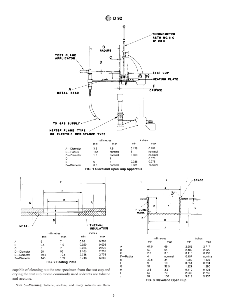 ASTM D92-98a - Standard Test Method for Flash and Fire Points by Cleveland Open Cup