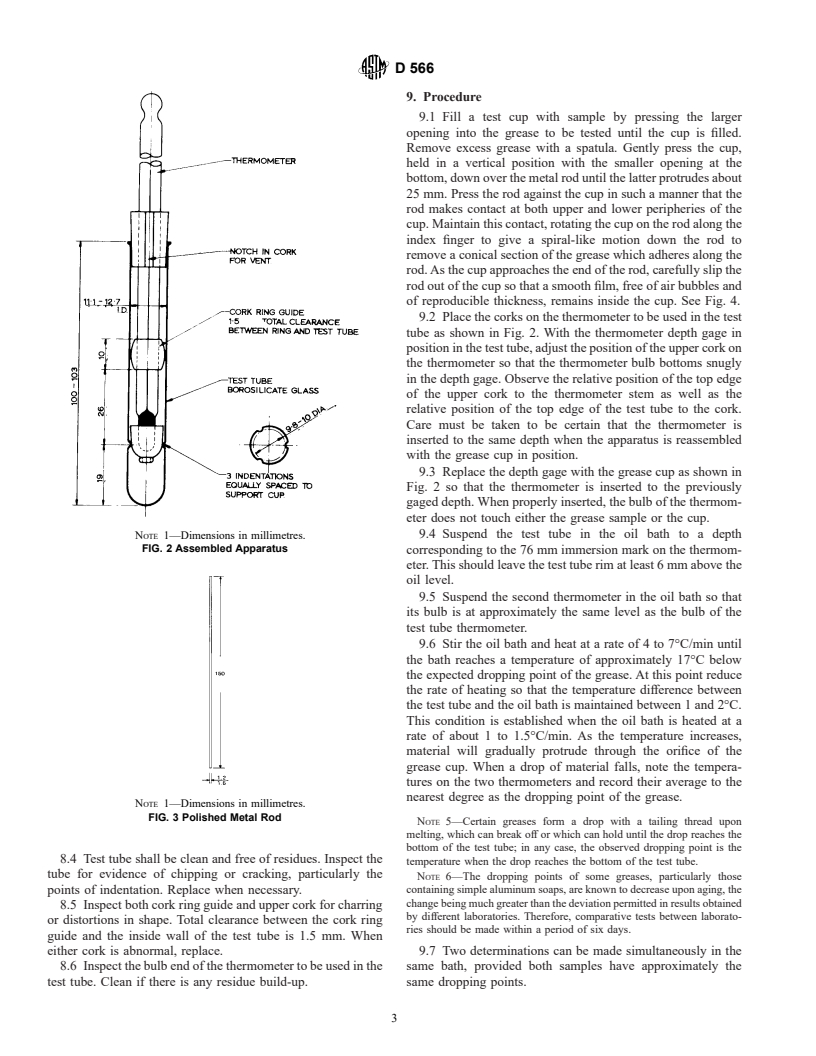 ASTM D566-97e1 - Standard Test Method for Dropping Point of Lubricating Grease