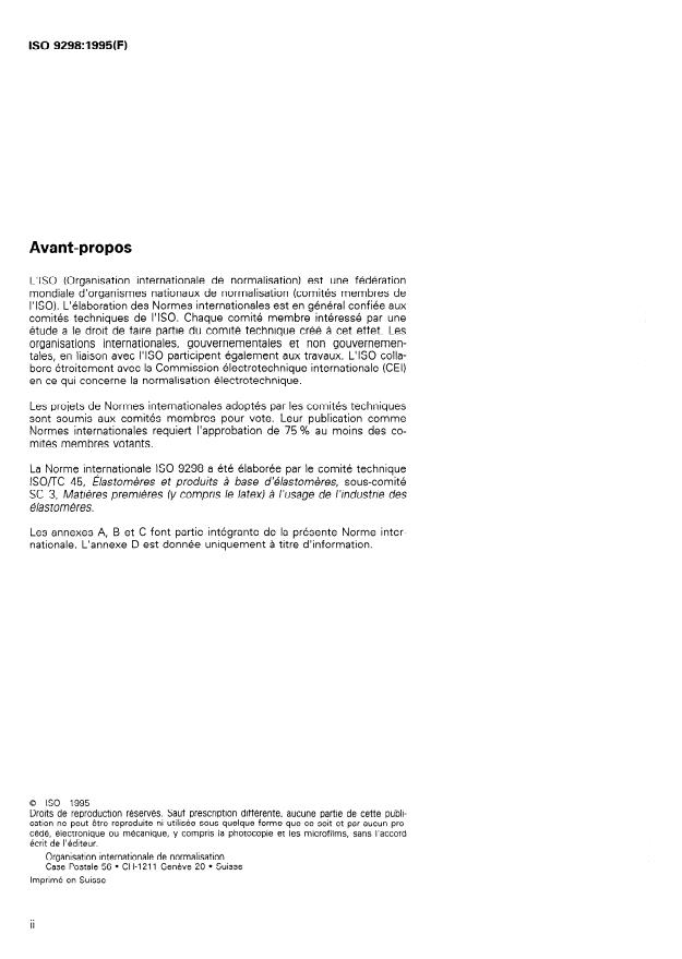 ISO 9298:1995 ISO 9298:1995 - Ingrédients de mélange du caoutchouc -- Oxyde de zinc -- Méthodes d'essai - Page 2 preview