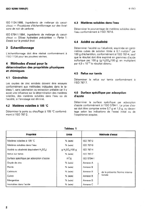 ISO 9298:1995 ISO 9298:1995 - Ingrédients de mélange du caoutchouc -- Oxyde de zinc -- Méthodes d'essai - Page 4 preview