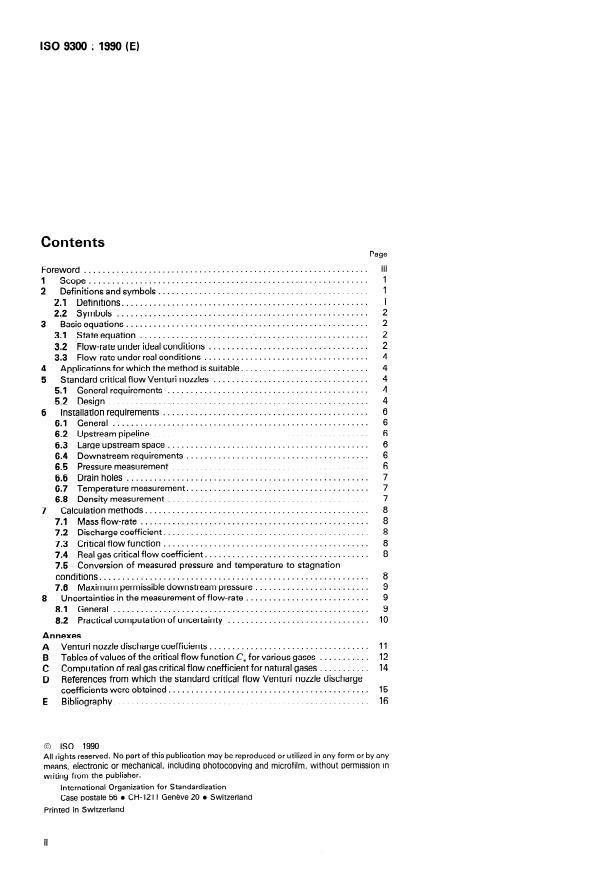 ISO 9300:1990 ISO 9300:1990 - Measurement of gas flow by means of critical flow Venturi nozzles - Page 2 preview