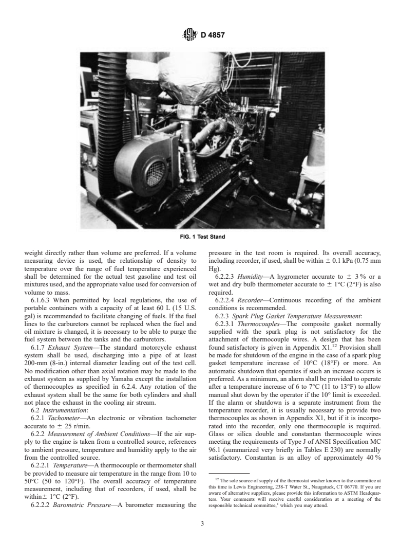 ASTM D4857-01 - Standard Test Method for Determination of the Ability of Lubricants to Minimize Ring Sticking and Piston Deposits in Two-Stroke-Cycle Gasoline Engines Other Than Outboards