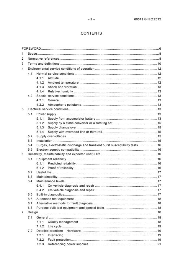 IEC 60571:2012 IEC 60571:2012 - Railway applications - Electronic equipment used on rolling stock - Page 4 preview