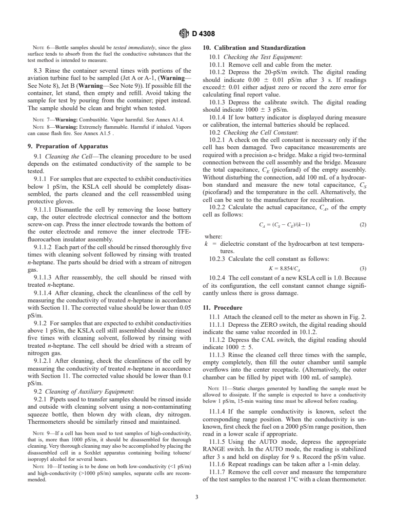 ASTM D4308-95(2000) - Standard Test Method for Electrical Conductivity of Liquid Hydrocarbons by Precision Meter