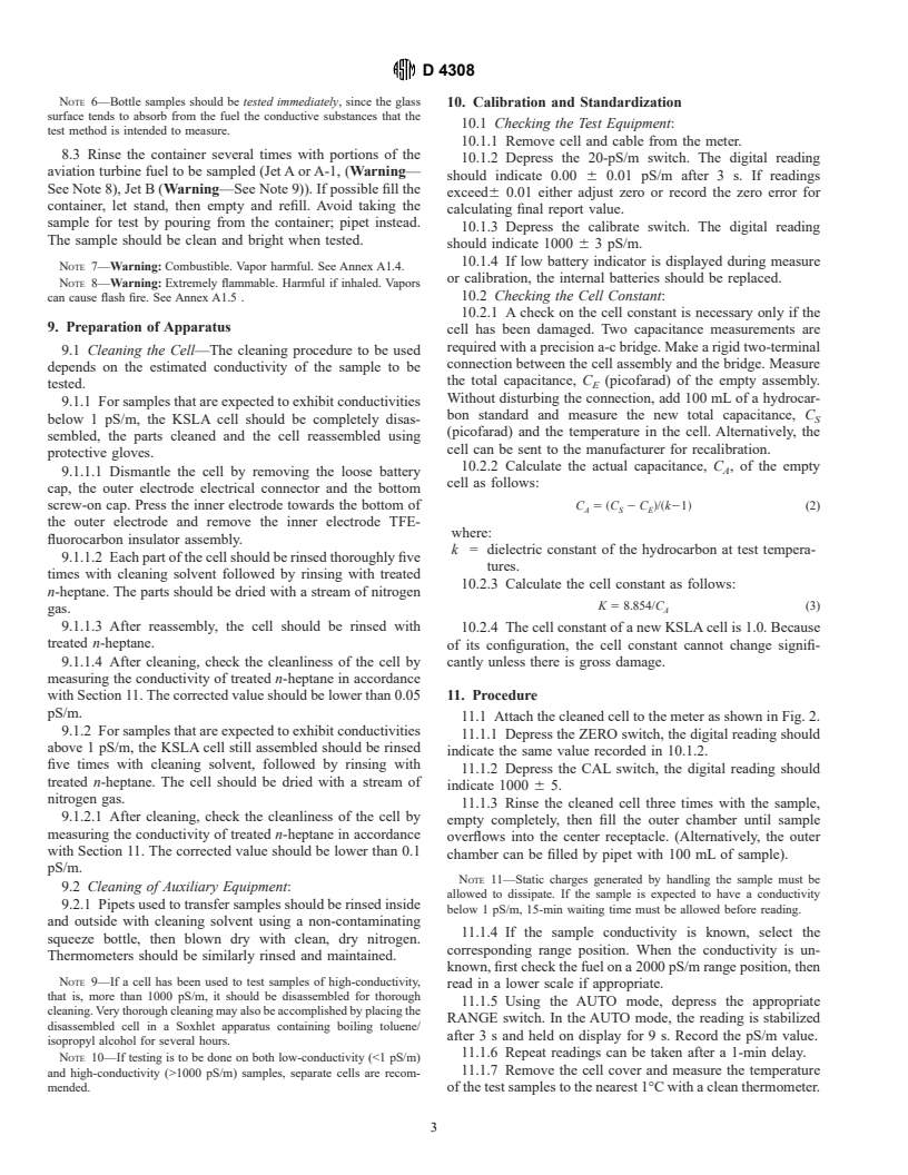 ASTM D4308-95 - Standard Test Method for Electrical Conductivity of Liquid Hydrocarbons by Precision Meter